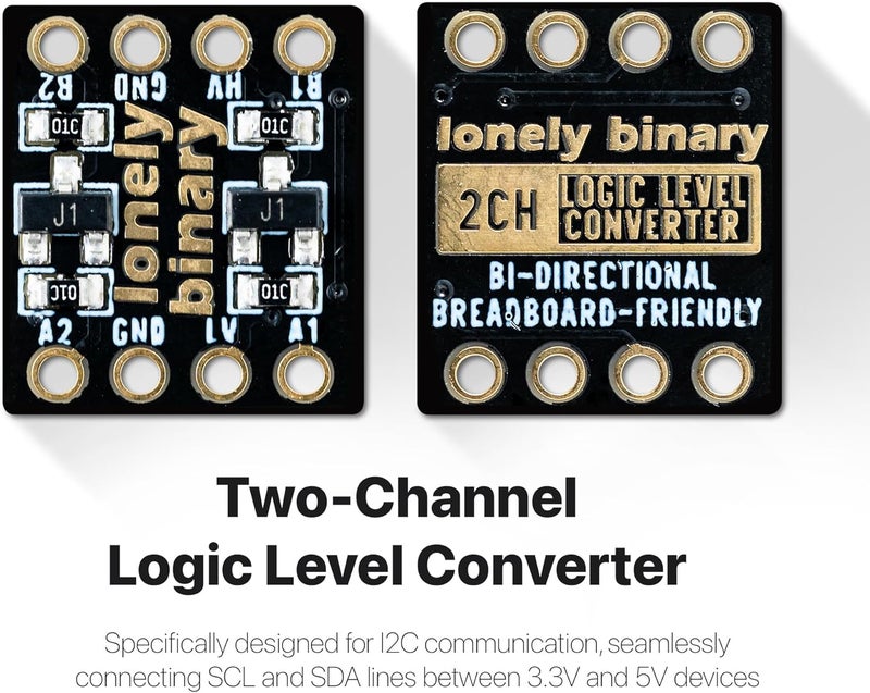 LONELY BINARY مجموعة محول مستوى المنطق 27 قطعة - وحدات تحويل ثنائية الاتجاه متعددة القنوات 3.3 فولت إلى 5 فولت إصدار الذهب خالي من الرصاص 2/4/6 قناة لمشاريع Arduino و Raspberry Pi و ESP32 - Image 4